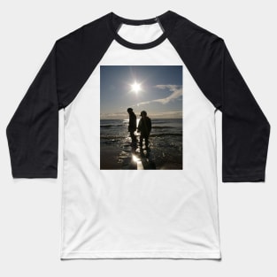 Children Silhouetted On A Beach Baseball T-Shirt